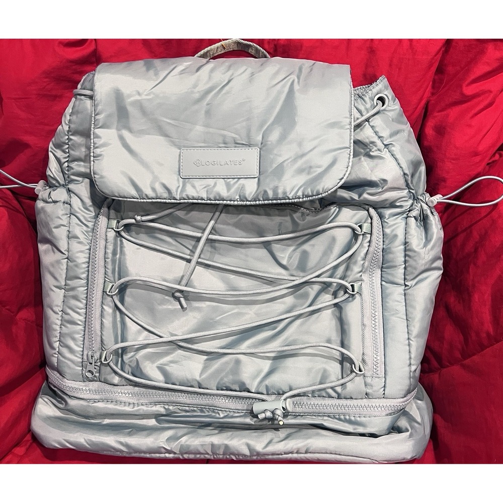 Blogilates Nylon Gym Bag Drawstring Zip Closure Diaper Bag Yoga Pilates Backpack